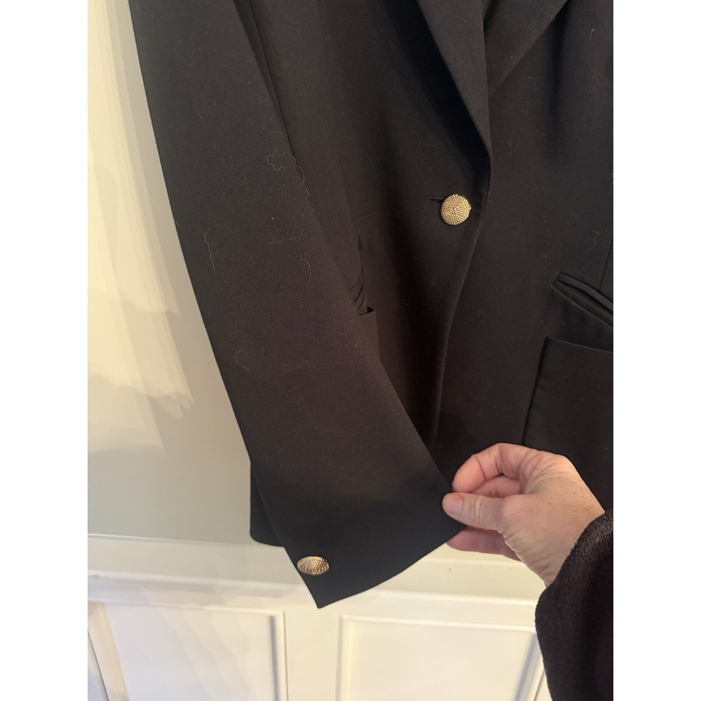 Trina Turk Black Single Gold Button Closure Blazer Jacket Size M/8 - Picture 9 of 10